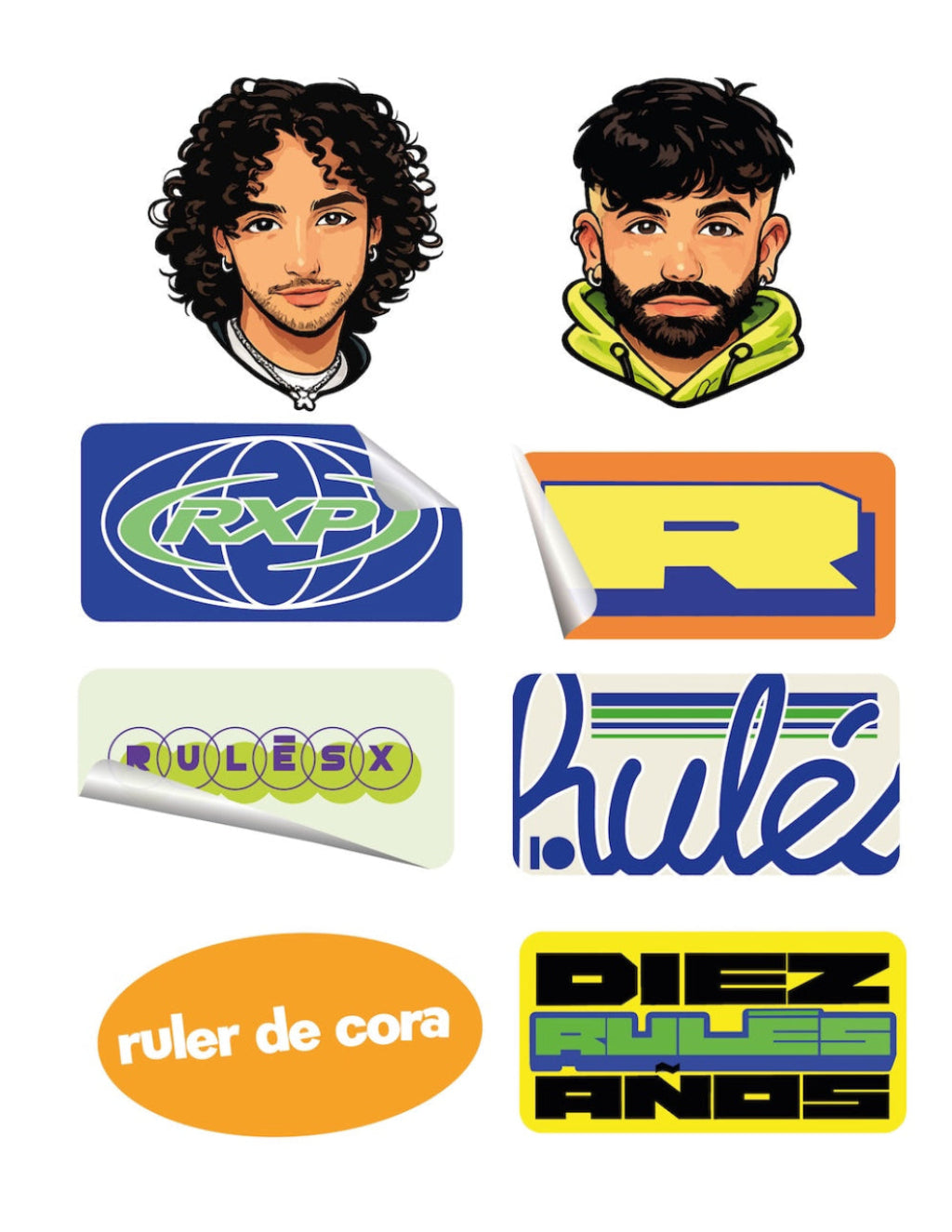 Set 8 Stickers Rulés 10